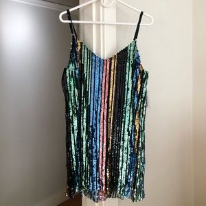Sequin slip dress, size M (runs big), new w/ tags!
